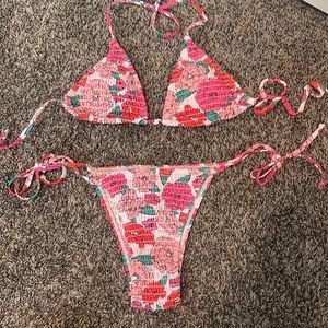Pink flower bikini